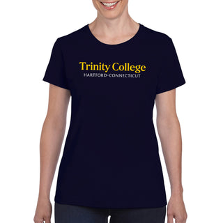 Trinity College Bantams Basic Block Cotton Womens Short Sleeve T Shirt - Navy