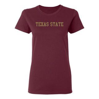Texas State Bobcats Basic Block Women's T-Shirt - Maroon