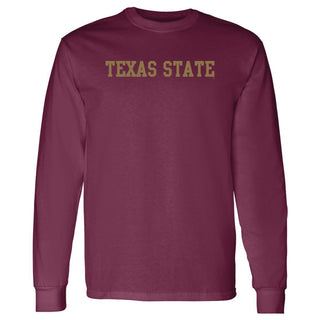 Texas State Bobcats Basic Block Long Sleeve T-Shirt - Maroon