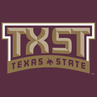 Texas State Bobcats Arch Logo Youth T-Shirt - Maroon