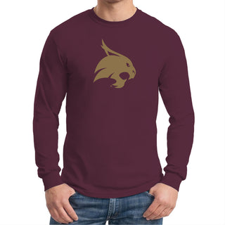 Texas State Bobcats Primary Logo Long Sleeve T-Shirt - Maroon