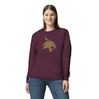 Texas State Bobcats Primary Logo Long Sleeve T-Shirt - Maroon