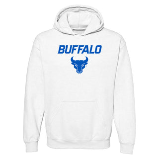 University at Buffalo Bulls Primary Logo Heavy Blend Hoodie - White