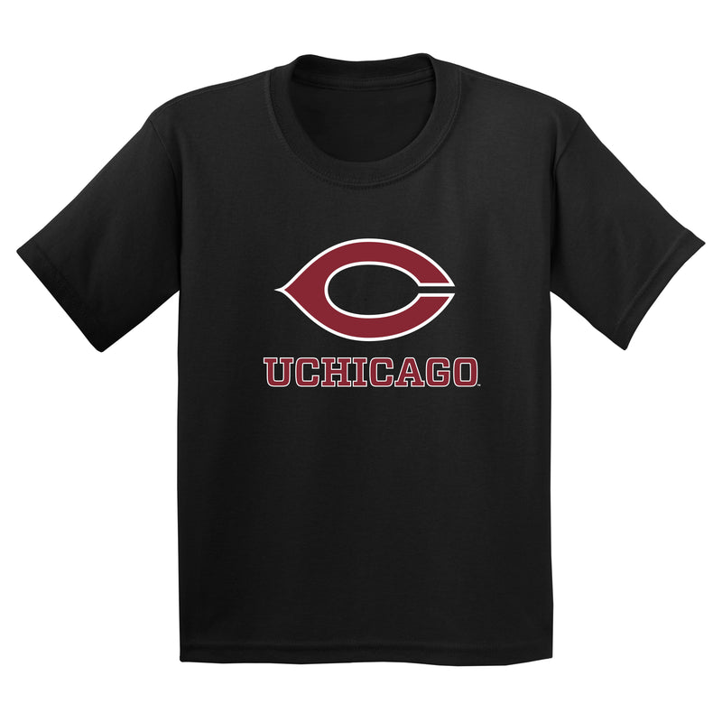 UChicago Primary Logo 2-Color Youth T-Shirt - Black
