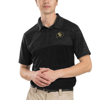 Colorado Primary Logo EMB Shadow Tonal Heather Polo - Black