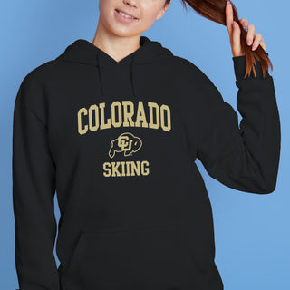 Colorado Arch Logo Skiing Hoodie - Black