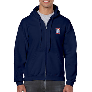 Detroit Mercy Primary Logo EMB Zip Hoodie - Navy