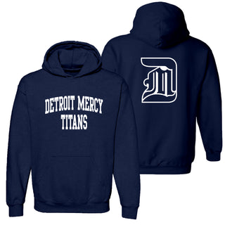 Detroit Mercy Titans Front Back Print Hoodie - Navy