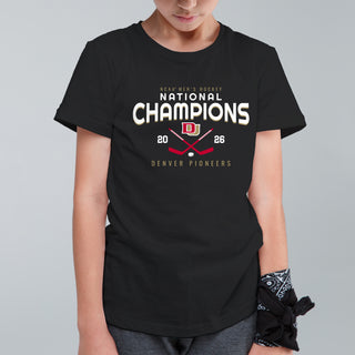 Denver 2026 Hockey National Champions Rounded Youth T-Shirt