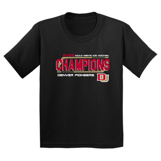 Denver 2026 Hockey National Champions Hockey Frame Youth T-Shirt - Black