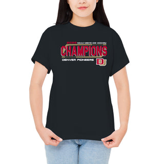 Denver 2026 Hockey National Champions Hockey Frame T-Shirt - Black