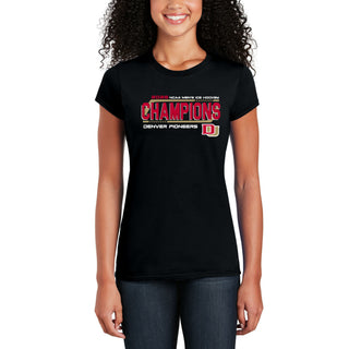 Denver 2026 Hockey National Champions Hockey Frame Womens T-Shirt - Black