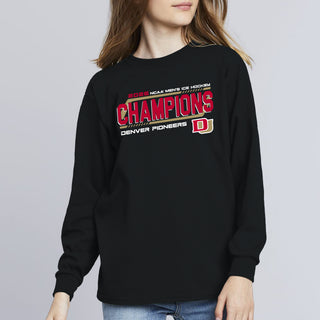 Denver 2026 Hockey National Champions Hockey Frame Youth Long Sleeve - Black