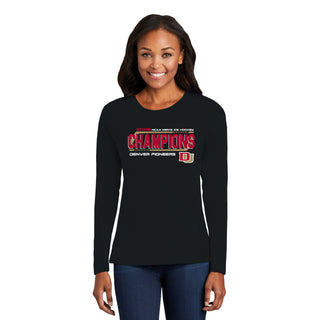 Denver 2026 Hockey National Champions Hockey Frame Womens Long Sleeve - Black