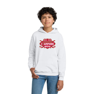 Denver 2026 Hockey National Champions Logo Youth Hoodie - White