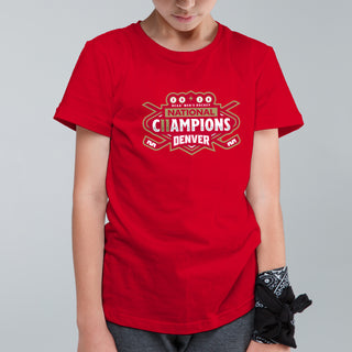 Denver 2026 Hockey National Champions Logo Youth T-Shirt - Red