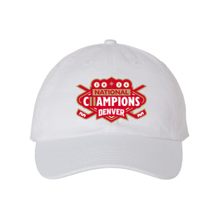 Denver 2026 Hockey National Champions Logo EMB Unstructured Hat - White
