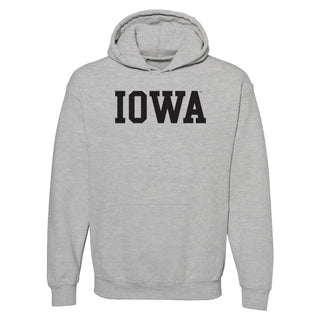 University of Iowa Hawkeyes Basic Block Heavy Blend Hoodie - Sport Grey