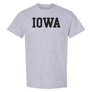 University of Iowa Hawkeyes Basic Block Short Sleeve T Shirt - Sport Grey