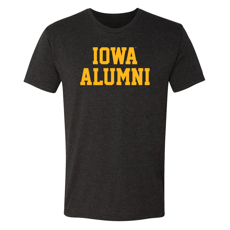 University of Iowa Hawkeyes Basic Block Alumni Next Level Triblend Short Sleeve T Shirt - Vintage Black