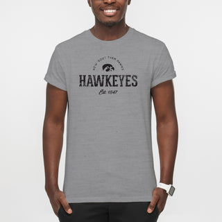 University of Iowa Hawkeyes Established Arch Short Sleeves T Shirt - Sport Grey