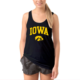 University of Iowa Hawkeyes Arch Logo Heavy Cotton Tank Top - Black