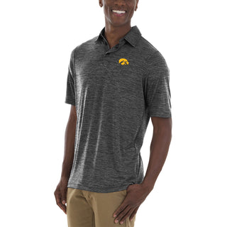 Iowa Hawkeyes Primary Logo Space Dye Performance Polo - Black