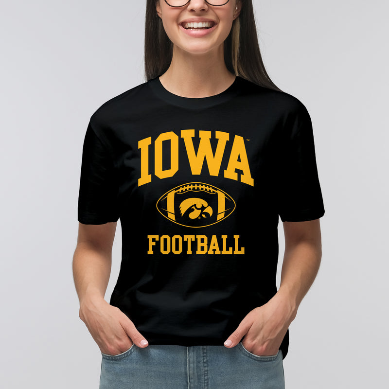 University of Iowa Hawkeyes Classic Football Arch Short Sleeve T Shirt - Black