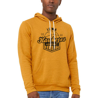 Iowa Basketball Shield Sponge Fleece Hoodie - Heather Mustard