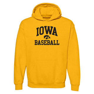 University Of Iowa Hawkeyes Arch Logo Baseball Hoodie - Gold