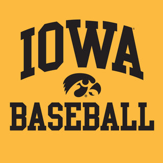 University Of Iowa Hawkeyes Arch Logo Baseball Hoodie - Gold