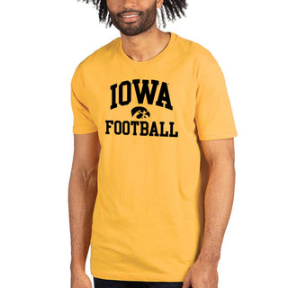 Iowa Arch Logo Football NLA T-Shirt - Gold