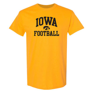 University of Iowa Hawkeyes Arch Logo Football Short Sleeve T Shirt - Gold