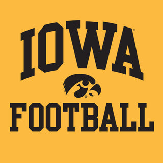 University of Iowa Hawkeyes Arch Logo Football Long Sleeve T Shirt- Gold