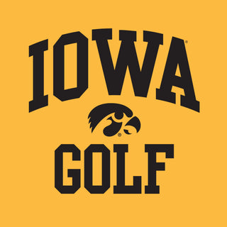 University of Iowa Hawkeyes Arch Logo Golf Long Sleeve T Shirt- Gold
