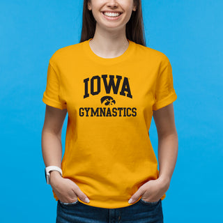 University of Iowa Hawkeyes Arch Logo Gymnastics Short Sleeve T Shirt - Gold