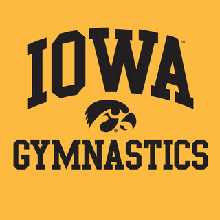 University of Iowa Hawkeyes Arch Logo Gymnastics Long Sleeve T Shirt- Gold