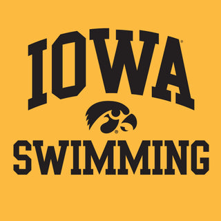 University of Iowa Hawkeyes Arch Logo Swimming Short Sleeve T Shirt - Gold