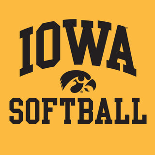 University of Iowa Hawkeyes Arch Logo Softball Short Sleeve T Shirt - Gold