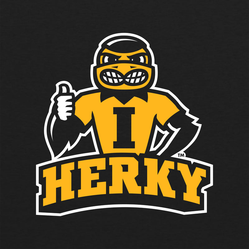 Iowa Herky Wordmark Thumbs Up Youth Triblend T-Shirt - Black