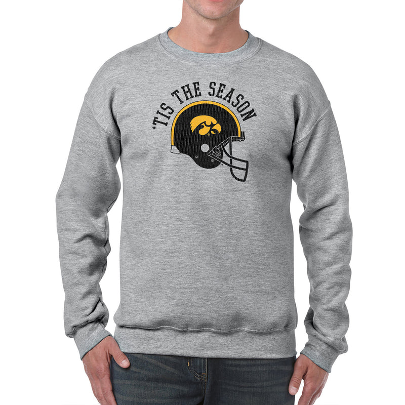University of Iowa Hawkeyes Tis The Season Basic Cotton Crewneck Sweatshirt - Sport Grey