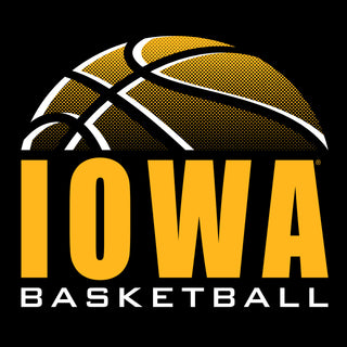 University of Iowa Hawkeyes Basketball Shadow Long Sleeve T Shirt- Black