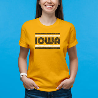 Iowa Hawkeyes Retro Underline T Shirt - Gold