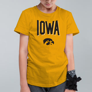 Iowa Hawkeyes Statement Block Youth T-Shirt - Gold