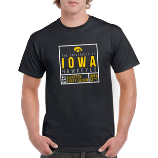 Iowa Box Label T Shirt - Black