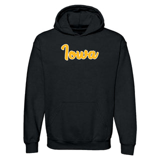 University of Iowa Hawkeyes Basic Script Cotton Heavy Blend Hoodie - Black