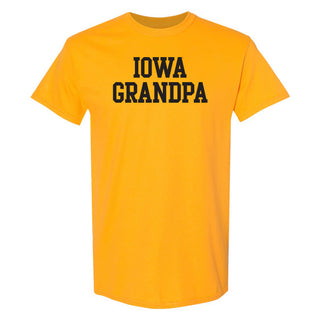 Iowa Basic Block Grandpa T-Shirt - Gold
