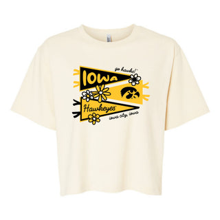 Iowa Cute Pennant Women's Fine Jersey Boxy Tee - Creme
