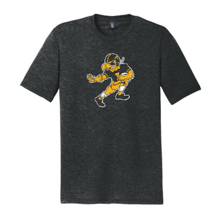 Iowa Vintage Football Herky Triblend T-Shirt - Black Frost