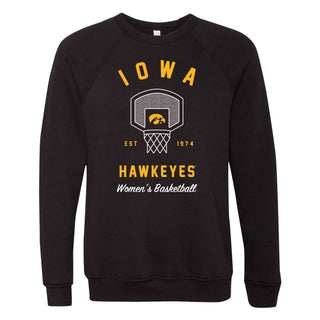 Iowa W Basketball Net Sponge Fleece Raglan Crewneck Sweatshirt - Black